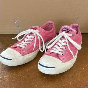 Converse Jack Purcell Pink Canvas Low Top Vintage Women's 11 Men's 9.5